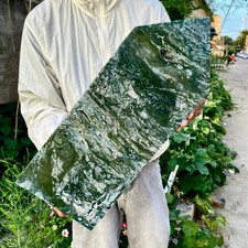 9.1LB Natural Geode Aquatic Plant Water Grass Moss Agate Obelisk Crystal Reiki picture
