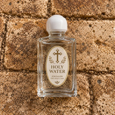 holy water bottle glass blessed by priest in Jerusalem - holy land blessed water picture