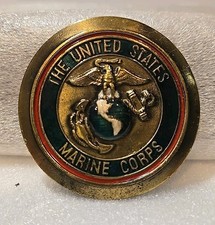 Vintage 1977 USMC Belt Buckle - Limited Edition Great American Buckle Co Chicago picture