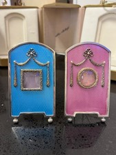 1987 Theo Fabergé Alexis & Anastasia Enamel Picture Frame Pair Victorian picture