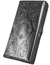 Retro Cigarette Case Victorian Style Metal Holder for Regular, King,100'S, 120'S picture