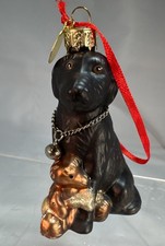 RARE SCF Seasons of Cannon Falls Christmas Ornament Black Lab Dog W Teddy Bear picture