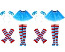 8 Pcs Women Blue Red Outfit Costume Small Lake Blue picture