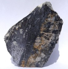 GALENA in QUARTZ with PYRITE--Valley View mine, Butte Co., Idaho--Polished Face picture