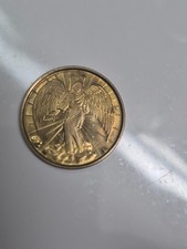 Vintage rare double sided Guardian Angel coin/gold religious prayer coin picture