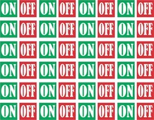 StickerTalk Green Red On Off Switch Labels Vinyl Stickers 0.5 inch Sheet picture