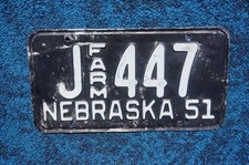 1951 JEFFERSON County NEBRASKA Farm License Plate picture