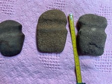 3- Vintage Native American Grooved Stone Axe Heads. 3&4 Grove.  picture