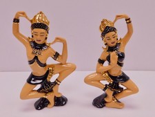VTG Ceramic Arts Studio Temple Dancers Figurines Male Female Mid Century Modern picture