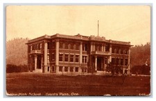 New High School Building Grants Pass Oregon OR Sepia DB Postcard O18 picture