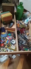 Junk Drawer Lot (925 Sterling Silver 40 grams poison bottle 24 keychains +coins picture