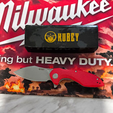 KUBEY KU236L Pocketknife Manual Liner Drop Point Plain 14C28N G10 Red Clip picture