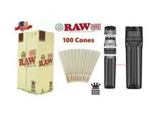 RAW organic KING size pre rolled cone +new design portable 3in1 grinder picture