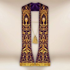 Embroidered Roman Stole on Plush “Chalice” picture