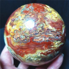 RARE 846.5G 84mm Natural Polished Colorful Crazy Agate Stone Ball Healing C1025 picture
