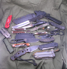 Large lot of knives Leatherman, Gerber, Benchmade, CRKT, Boker, Esee, Kizer ++ picture