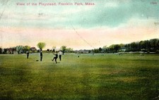Franklin Park Boston Massachusetts View of the Playstead Early Color Postcard picture