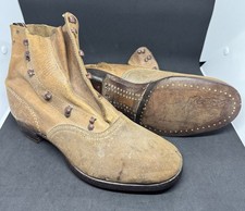 WWII German Brown Side-Lace Ankle Boots Seitenschnürer SS Pattern 1942 Size 28 picture