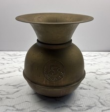 Brass Spittoon Vintage All Famous Havana 5¢ Cigars Raised Emblem Cuspidor 10”x9” picture