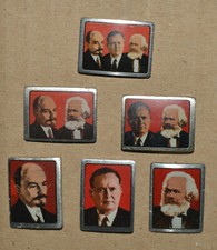 LENIN TITO KARL MARX Communism Yugoslavia USSR DDR vintage pin set Mega Rare picture