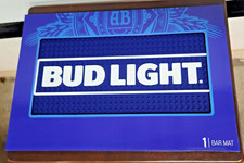 NEW BUD LIGHT LARGE RUBBER BAR MAT COASTER  BEER 12 X 18 BUDWEISER BARWARE picture