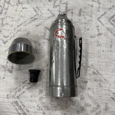Grandpas Thermos Uno-Vac With Handle Vintage Stainless Steel US Made Collectible picture