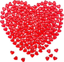 200Pcs 3D Red Acrylic Heart, 22 Mm Acrylic Hearts, Valentine'S Day Decor, Plasti picture