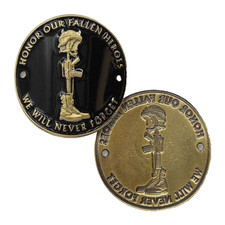 HONOR OUR FALLEN HEROES WE WILL NEVER FORGET HIKING STICK CHALLENGE COIN picture