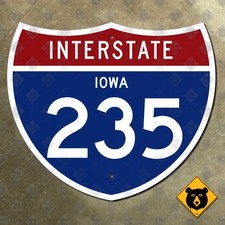 Iowa Interstate 235 highway route marker sign 1961 Des Moines 21x18 picture