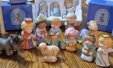 VINTAGE AVON HEAVENLY BLESSINGS NATIVITY SET 1986 FIGURES W/ BOXS-