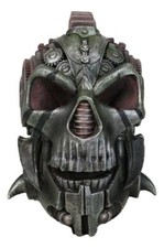 Steampunk Diesel Punk Machina Android Gearwork Robotic Cyborg Skull Figurine picture