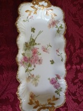 Antique French Limoges Porcelain Hand-Painted Tray picture