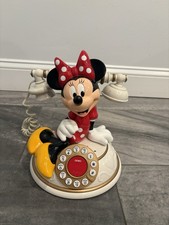 Vintage Telemania Disney Minnie Mouse Telephone Push Button Tested & Works picture