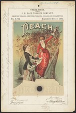 Photo:J B Pace Tobacco Co Peach Orchard Trademark 1882 Peach Tobacco Label picture