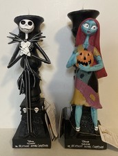 NWT Nightmare Before Christmas 11” Jack Sally Flickering LED Candle Holders Set picture