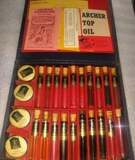 Vintage Archer Oil Sample Salesman Kit Omaha NE Lubricant Bottles Complete Set picture