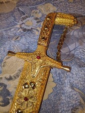 Fine antique shamshir Arabian Presentation Gold plated Saif Presented To ... picture