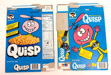 Vintage Quaker Oats QUISP Cereal Box - two in lot - flattened Cereal Boxes picture