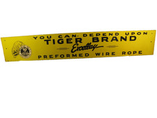Vintage 1950's steel USS. American Steel & Wire Co. Tiger Brand Rope Sign 40