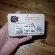 Vtg 1948 Moretz Coal Co Company Charlotte North Carolina NC Metal Desk Calendar picture