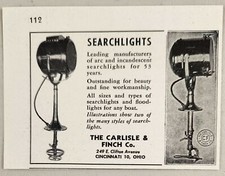 1947 Print Ad Carlisle & Finch Searchlights & Floodlights Cincinnati,Ohio picture