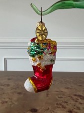 Christopher Radko Christmas Stocking Glass Ornament picture