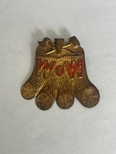 LARGE WoW WOODMEN OF THE WORLD TREE STUMP PINBACK picture