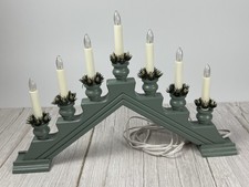 Poland Konst Smide Candelabra 7 Lights Electric Candle Antique Blue Vintage 1995 picture
