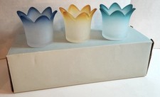 Vintage Partylite Jewel Candle Holders Votive Tea Light P7161 Frosted Colors NEW picture