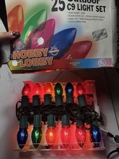 Vintage Christmas 25 Outdoor C9 String Light Multi Color Set ~ Hobby Lobby Works picture