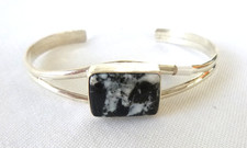 NWT Navajo Allen Joe White Buffalo Cuff Bracelet 925 Sterling Silver picture