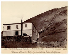 G. Sommer, Italy, Naples, Vesuvius Funicular, Lower Station, Wine Print picture