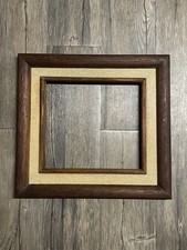 Antique Dark Oak Square Wood Picture Frame Wormy Worm Hole Heavy Wood 10 X 11 picture