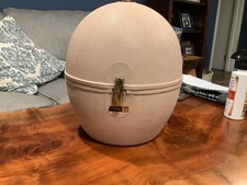 Vintage 1960's Laronde by Jet Set Egg Shaped Wig Case Hard Shell MCM Hat Box Set picture